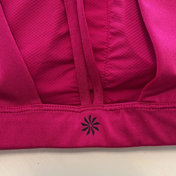 Athleta Exhale Ultimate Running Hot Pink Sports Bra Sz L - Picture 3 of 7